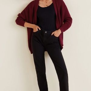 Mango ribbed cotton cardigan